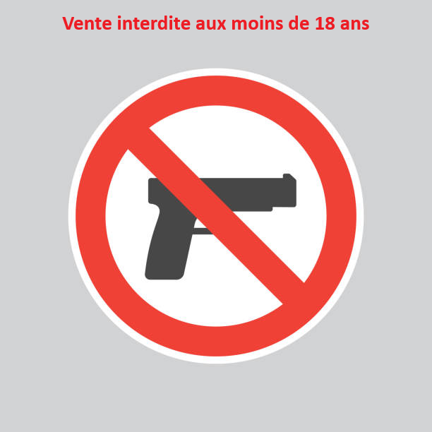 projectiles exclusivement destinés au tir de loisir sur terrain privé et sécurisé. Ne convient pas pour se défendre.